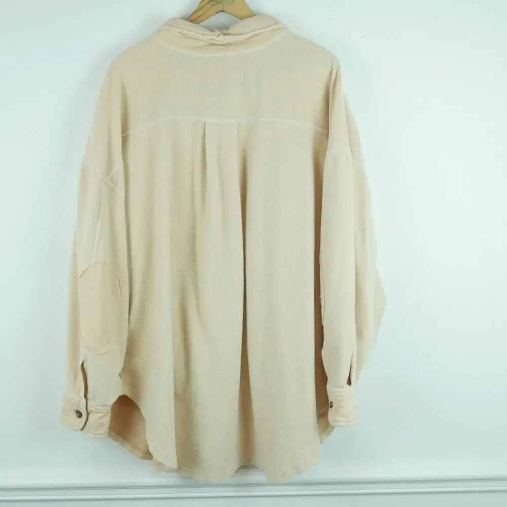 Free‎ People XL Ruby Shacket Oversized Distressed Boho Minimal Relaxed Boyfriend